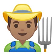 👨🏽‍🌾 Emoji Agricultor: Tono De Piel Medio en Google Android 10.0 March 2020 Feature Drop.