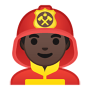 👨🏿‍🚒 Emoji Feuerwehrmann: dunkle Hautfarbe Google Android 10.0 March 2020 Feature Drop.