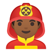 Emoji 👨🏾‍🚒 Pompiere Uomo: Carnagione Abbastanza Scura su Google Android 10.0 March 2020 Feature Drop.