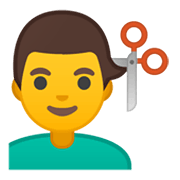 Émoji 💇‍♂️ Homme Qui Se Fait Couper Les Cheveux sur Google Android 10.0 March 2020 Feature Drop.
