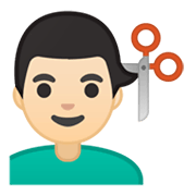 Emoji 💇🏻‍♂️ Taglio Di Capelli Per Uomo: Carnagione Chiara su Google Android 10.0 March 2020 Feature Drop.