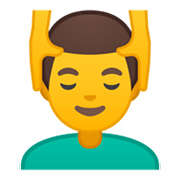💆‍♂️ Emoji Homem Recebendo Massagem Facial na Google Android 10.0 March 2020 Feature Drop.