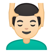 💆🏻‍♂️ Emoji Mann, der eine Kopfmassage bekommt: helle Hautfarbe Google Android 10.0 March 2020 Feature Drop.