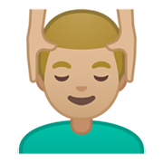 💆🏼‍♂️ Emoji Hombre Recibiendo Masaje: Tono De Piel Claro Medio en Google Android 10.0 March 2020 Feature Drop.