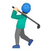 🏌🏻‍♂️ Emoji Hombre Jugando Al Golf: Tono De Piel Claro en Google Android 10.0 March 2020 Feature Drop.