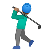 🏌🏽‍♂️ Emoji Homem Golfista: Pele Morena na Google Android 10.0 March 2020 Feature Drop.