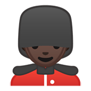 💂🏿‍♂️ Emoji Guardia Hombre: Tono De Piel Oscuro en Google Android 10.0 March 2020 Feature Drop.