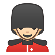 Emoji 💂🏻‍♂️ Guardia Uomo: Carnagione Chiara su Google Android 10.0 March 2020 Feature Drop.