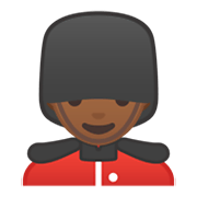Emoji 💂🏾‍♂️ Guardia Uomo: Carnagione Abbastanza Scura su Google Android 10.0 March 2020 Feature Drop.