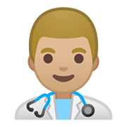 👨🏼‍⚕️ Emoji Arzt: mittelhelle Hautfarbe Google Android 10.0 March 2020 Feature Drop.
