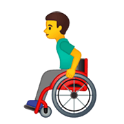 👨‍🦽 Emoji Homem Em Cadeira De Rodas Manual na Google Android 10.0 March 2020 Feature Drop.