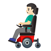 👨🏻‍🦼 Emoji Homem Em Cadeira De Rodas Motorizada: Pele Clara na Google Android 10.0 March 2020 Feature Drop.
