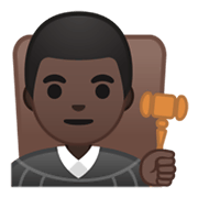 👨🏿‍⚖️ Emoji Richter: dunkle Hautfarbe Google Android 10.0 March 2020 Feature Drop.