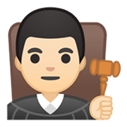 Émoji 👨🏻‍⚖️ Juge Homme : Peau Claire sur Google Android 10.0 March 2020 Feature Drop.