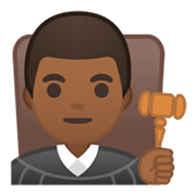 👨🏾‍⚖️ Emoji Juiz: Pele Morena Escura na Google Android 10.0 March 2020 Feature Drop.