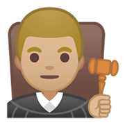 Emoji 👨🏼‍⚖️ Giudice Uomo: Carnagione Abbastanza Chiara su Google Android 10.0 March 2020 Feature Drop.