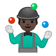 🤹🏿‍♂️ Emoji Hombre Haciendo Malabares: Tono De Piel Oscuro en Google Android 10.0 March 2020 Feature Drop.