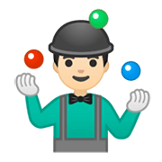🤹🏻‍♂️ Emoji Hombre Haciendo Malabares: Tono De Piel Claro en Google Android 10.0 March 2020 Feature Drop.