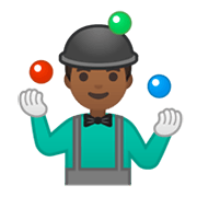 🤹🏾‍♂️ Emoji Hombre Haciendo Malabares: Tono De Piel Oscuro Medio en Google Android 10.0 March 2020 Feature Drop.