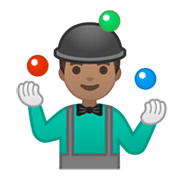🤹🏽‍♂️ Emoji Hombre Haciendo Malabares: Tono De Piel Medio en Google Android 10.0 March 2020 Feature Drop.
