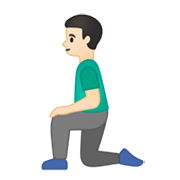 🧎🏻‍♂️ Emoji Hombre De Rodillas: Tono De Piel Claro en Google Android 10.0 March 2020 Feature Drop.