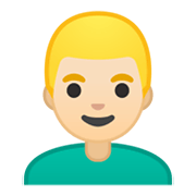 👱🏻‍♂️ Emoji Homem: Pele Clara E Cabelo Loiro na Google Android 10.0 March 2020 Feature Drop.
