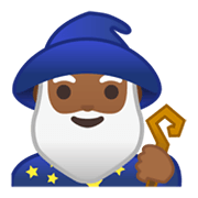 🧙🏾‍♂️ Emoji Mago: Tono De Piel Oscuro Medio en Google Android 10.0 March 2020 Feature Drop.