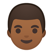 Emoji 👨🏾 Uomo: Carnagione Abbastanza Scura su Google Android 10.0 March 2020 Feature Drop.