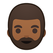 Emoji 🧔🏾 Uomo Con La Barba: Carnagione Abbastanza Scura su Google Android 10.0 March 2020 Feature Drop.