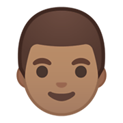 👨🏽 Emoji Mann: mittlere Hautfarbe Google Android 10.0 March 2020 Feature Drop.