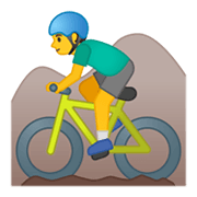 🚵‍♂️ Emoji Homem Fazendo Mountain Bike na Google Android 10.0 March 2020 Feature Drop.