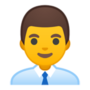 👨‍💼 Emoji Büroangestellter Google Android 10.0 March 2020 Feature Drop.