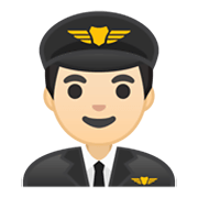 👨🏻‍✈️ Emoji Piloto De Avião Homem: Pele Clara na Google Android 10.0 March 2020 Feature Drop.