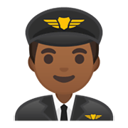 Emoji 👨🏾‍✈️ Pilota Uomo: Carnagione Abbastanza Scura su Google Android 10.0 March 2020 Feature Drop.