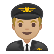 👨🏼‍✈️ Emoji Piloto Hombre: Tono De Piel Claro Medio en Google Android 10.0 March 2020 Feature Drop.