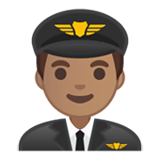 👨🏽‍✈️ Emoji Piloto De Avião Homem: Pele Morena na Google Android 10.0 March 2020 Feature Drop.