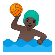 🤽🏿‍♂️ Emoji Hombre Jugando Al Waterpolo: Tono De Piel Oscuro en Google Android 10.0 March 2020 Feature Drop.