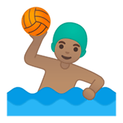 🤽🏽‍♂️ Emoji Hombre Jugando Al Waterpolo: Tono De Piel Medio en Google Android 10.0 March 2020 Feature Drop.