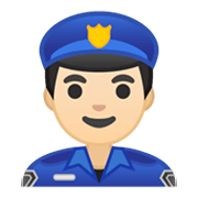 👮🏻‍♂️ Emoji Polizist: helle Hautfarbe Google Android 10.0 March 2020 Feature Drop.