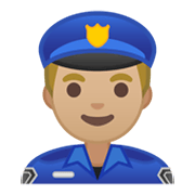 👮🏼‍♂️ Emoji Agente De Policía Hombre: Tono De Piel Claro Medio en Google Android 10.0 March 2020 Feature Drop.