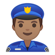 👮🏽‍♂️ Emoji Polizist: mittlere Hautfarbe Google Android 10.0 March 2020 Feature Drop.