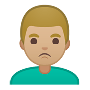 🙎🏼‍♂️ Emoji schmollender Mann: mittelhelle Hautfarbe Google Android 10.0 March 2020 Feature Drop.