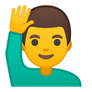 🙋‍♂️ Emoji Hombre Con La Mano Levantada en Google Android 10.0 March 2020 Feature Drop.