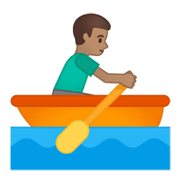 Émoji 🚣🏽‍♂️ Rameur Dans Une Barque : Peau Légèrement Mate sur Google Android 10.0 March 2020 Feature Drop.