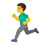Emoji 🏃‍♂️ Uomo Che Corre su Google Android 10.0 March 2020 Feature Drop.