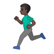 🏃🏿‍♂️ Emoji Hombre Corriendo: Tono De Piel Oscuro en Google Android 10.0 March 2020 Feature Drop.
