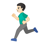Emoji 🏃🏻‍♂️ Uomo Che Corre: Carnagione Chiara su Google Android 10.0 March 2020 Feature Drop.