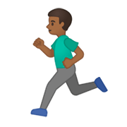🏃🏾‍♂️ Emoji Hombre Corriendo: Tono De Piel Oscuro Medio en Google Android 10.0 March 2020 Feature Drop.