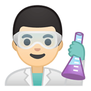 👨🏻‍🔬 Emoji Cientista Homem: Pele Clara na Google Android 10.0 March 2020 Feature Drop.