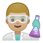 👨🏼‍🔬 Emoji Cientista Homem: Pele Morena Clara na Google Android 10.0 March 2020 Feature Drop.